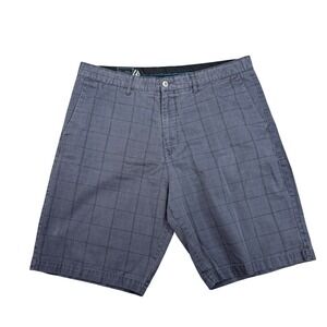 Volcom Corpo Class Frickin Painted Plaid Chino Shorts Grey Mens 38 A09310S0